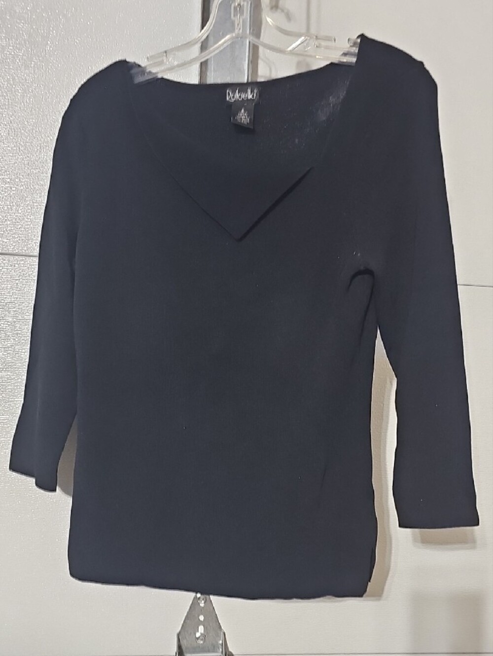 Rafaella Black Ribbed Knit Top